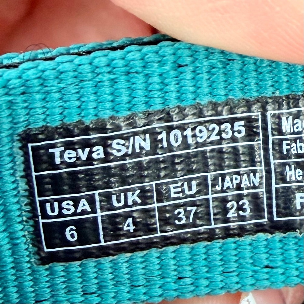 Teva Original Universal Sandals Multi Color Blue Teal Red Yellow Size‎ 6 - Picture 8 of 8